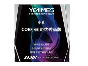 喜訊!揚(yáng)程電子斬獲“2020年度COB小間距優(yōu)秀品牌”